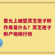 雷允上破壁灵芝孢子粉作用是什么？灵芝孢子粉产地排行榜