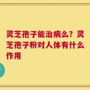 灵芝孢子能治病么？灵芝孢子粉对人体有什么作用