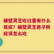 破壁灵芝吃过量有什么反应？破壁灵芝孢子粉应该怎么吃