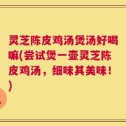 灵芝陈皮鸡汤煲汤好喝嘛(尝试煲一壶灵芝陈皮鸡汤，细味其美味！)
