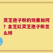 灵芝孢子粉的效果如何？金芝红灵芝孢子粉怎么样