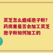 灵芝怎么磨成孢子粉？药房里是否会加工灵芝孢子粉如何加工的