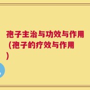 孢子主治与功效与作用 (孢子的疗效与作用)