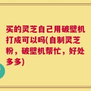 买的灵芝自己用破壁机打成可以吗(自制灵芝粉，破壁机帮忙，好处多多)