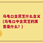 乌龟口含灵芝什么含义(乌龟口中含灵芝的寓意是什么？)