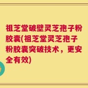 祖芝堂破壁灵芝孢子粉胶囊(祖芝堂灵芝孢子粉胶囊突破技术，更安全有效)