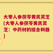 大枣人参茯苓黄芪灵芝(大枣人参茯苓黄芪灵芝：中药材的组合利器)