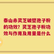 泰山赤灵芝破壁孢子粉的功效？灵芝孢子粉功效与作用及用量是什么