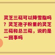 灵芝三萜可以降雪脂吗？灵芝孢子粉里的灵芝三萜和总三萜，说的是一回事吗