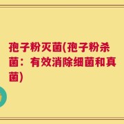 孢子粉灭菌(孢子粉杀菌：有效消除细菌和真菌)