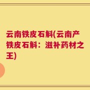 云南铁皮石斛(云南产铁皮石斛：滋补药材之王)