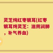 灵芝炖红枣银耳(红枣银耳炖灵芝：滋阴润肺，补气养血)