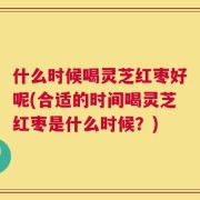 什么时候喝灵芝红枣好呢(合适的时间喝灵芝红枣是什么时候？)