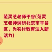 范灵芝老师平谷(范灵芝老师调研北京市平谷区，为农村教育注入新活力)