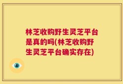 林芝收购野生灵芝平台是真的吗(林芝收购野生灵芝平台确实存在)