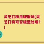 灵芝打粉用破壁吗(灵芝打粉可否破壁处理？)