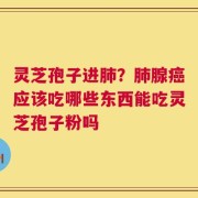 灵芝孢子进肺？肺腺癌应该吃哪些东西能吃灵芝孢子粉吗