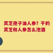 灵芝孢子油人参？干的灵芝和人参怎么泡酒