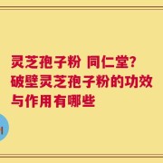 灵芝孢子粉 同仁堂？破壁灵芝孢子粉的功效与作用有哪些