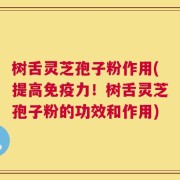 树舌灵芝孢子粉作用(提高免疫力！树舌灵芝孢子粉的功效和作用)