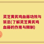 灵芝黄芪鸡血藤功效与禁忌(了解灵芝黄芪鸡血藤的作用与限制)