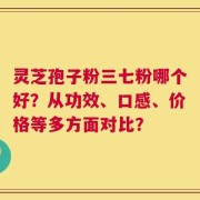 灵芝孢子粉三七粉哪个好？从功效、口感、价格等多方面对比？