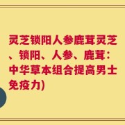 灵芝锁阳人参鹿茸灵芝、锁阳、人参、鹿茸：中华草本组合提高男士免疫力)