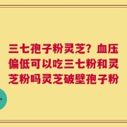 三七孢子粉灵芝？血压偏低可以吃三七粉和灵芝粉吗灵芝破壁孢子粉