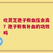 吃灵芝孢子粉血压会高？孢子粉有补血的功效吗