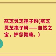 寇芝灵芝孢子粉(寇芝灵芝孢子粉——自然之宝，护您健康。)