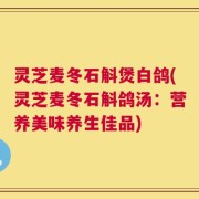 灵芝麦冬石斛煲白鸽(灵芝麦冬石斛鸽汤：营养美味养生佳品)