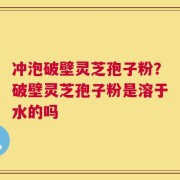 冲泡破壁灵芝孢子粉？破壁灵芝孢子粉是溶于水的吗
