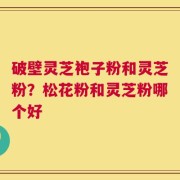破壁灵芝袍子粉和灵芝粉？松花粉和灵芝粉哪个好