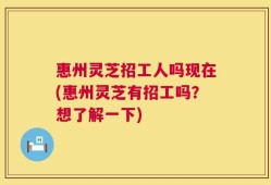 惠州灵芝招工人吗现在(惠州灵芝有招工吗？想了解一下)