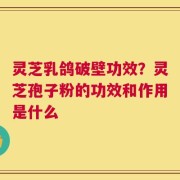 灵芝乳鸽破壁功效？灵芝孢子粉的功效和作用是什么
