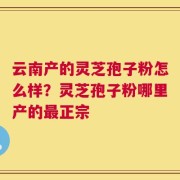 云南产的灵芝孢子粉怎么样？灵芝孢子粉哪里产的最正宗
