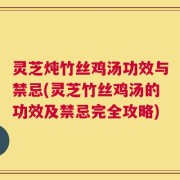 灵芝炖竹丝鸡汤功效与禁忌(灵芝竹丝鸡汤的功效及禁忌完全攻略)