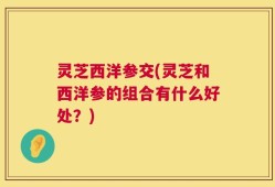 灵芝西洋参交(灵芝和西洋参的组合有什么好处？)
