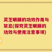 灵芝眼膜的功效作用与禁忌(探究灵芝眼膜的功效与使用注意事项)