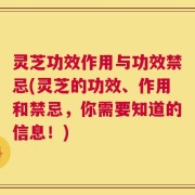 灵芝功效作用与功效禁忌(灵芝的功效、作用和禁忌，你需要知道的信息！)