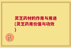 灵芝药材的作用与用途(灵芝药用价值与功效)