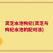灵芝水泡枸杞(灵芝与枸杞水泡的配对法)