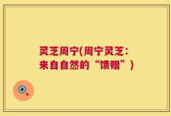 灵芝周宁(周宁灵芝：来自自然的“馈赠”)