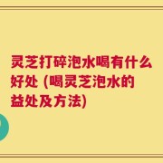 灵芝打碎泡水喝有什么好处 (喝灵芝泡水的益处及方法)