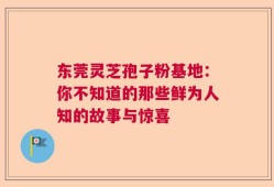 东莞灵芝孢子粉基地：你不知道的那些鲜为人知的故事与惊喜