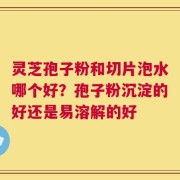 灵芝孢子粉和切片泡水哪个好？孢子粉沉淀的好还是易溶解的好