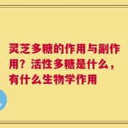 灵芝多糖的作用与副作用？活性多糖是什么，有什么生物学作用