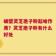 破壁灵芝孢子粉起啥作用？灵芝孢子粉有什么好处