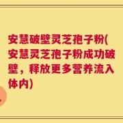 安慧破壁灵芝孢子粉(安慧灵芝孢子粉成功破壁，释放更多营养流入体内)