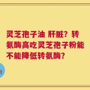 灵芝孢子油 肝脏？转氨酶高吃灵芝孢子粉能不能降低转氨酶？